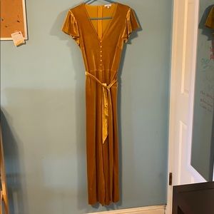Gold Velvet Jumpsuit